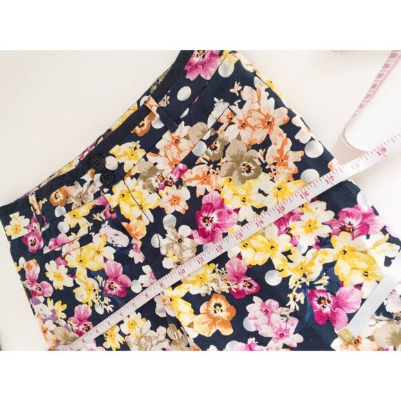 Anthropologie Cartonnier Floral Patterned Navy Pants Sz 4 S - Picture 6 of 8